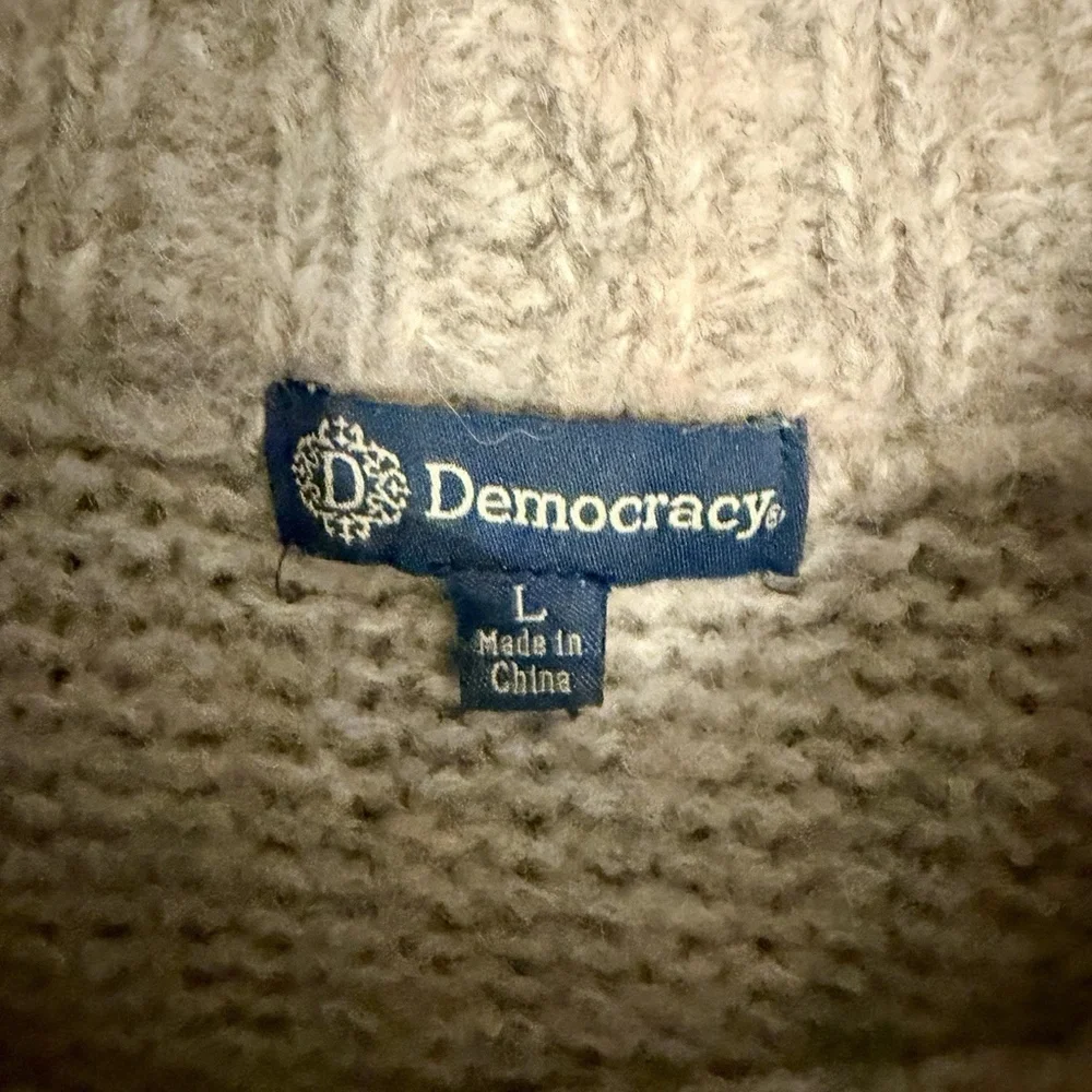 Democracy Women’s Colorblock Sweater Large Wool Blend Striped